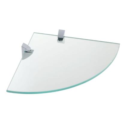 REPISA ESQUINERO DE VIDRIO 0.80 X 25 X 25 CM C/SOPORTE CROMADO - Imagen 2