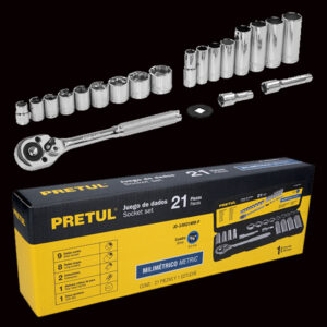 JUEGO DE COPAS 21 PCS MANERAL 3/8" DR PRETUL JD3/8X21MM-P 21191