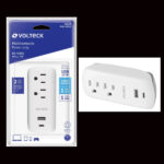 TOMA CORRIENTE 3 EN 1 SUPRESOR CON USB VOLTECK MUL-352U 45748